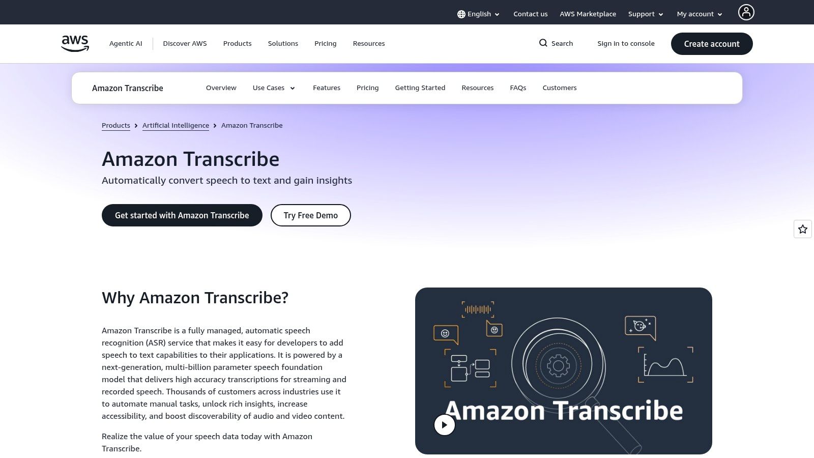 Amazon Transcribe