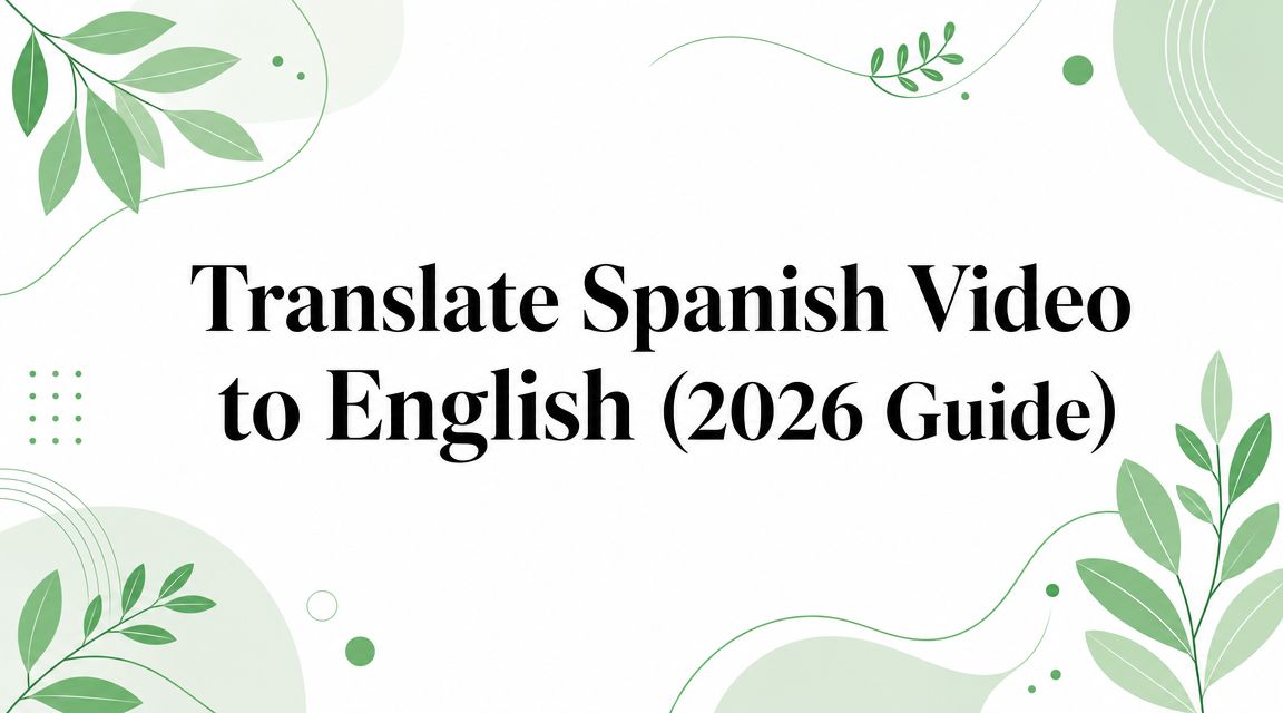 Translate Spanish Video to English (2026 Guide)