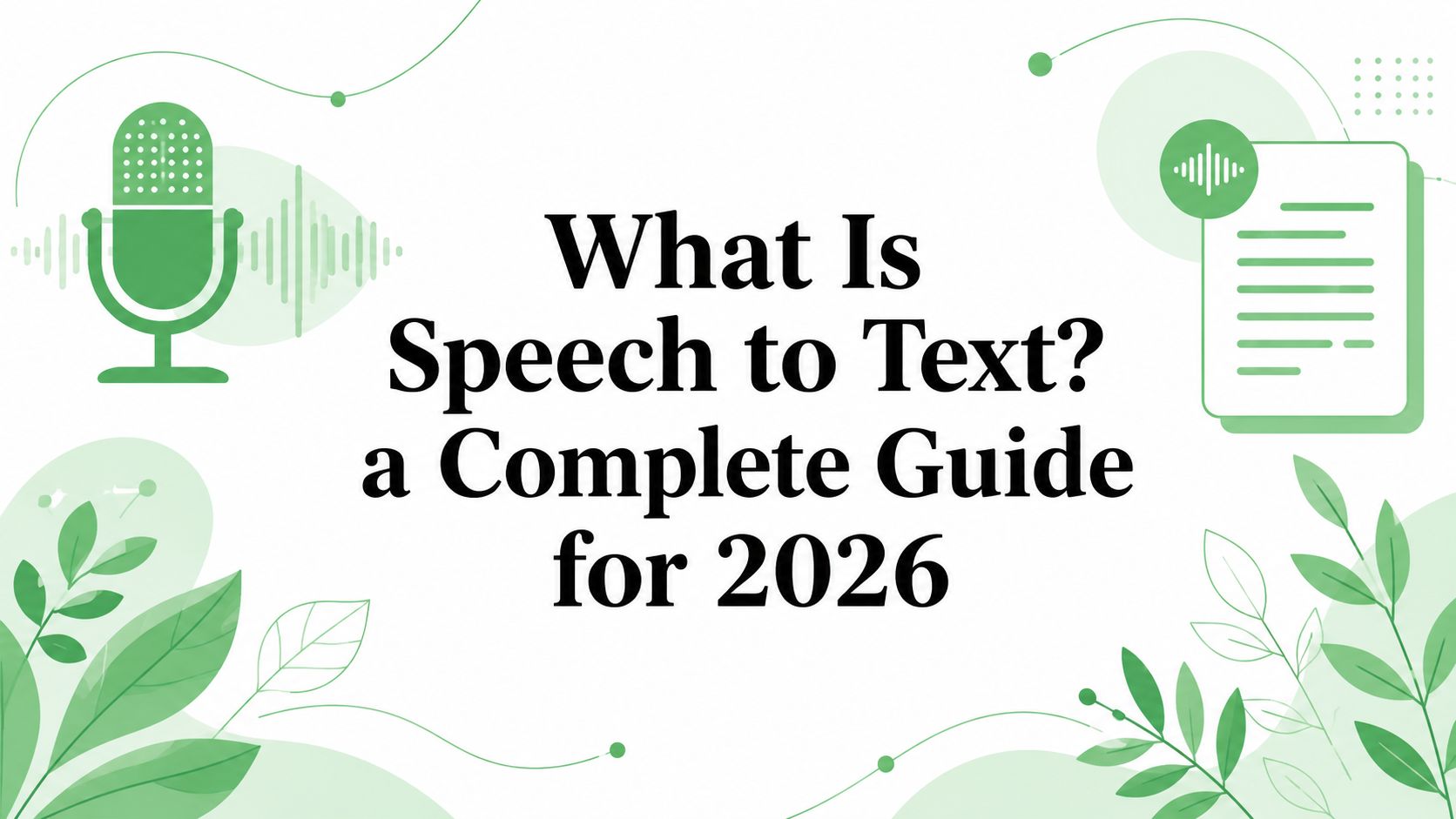 What Is Speech to Text? a Complete Guide for 2026