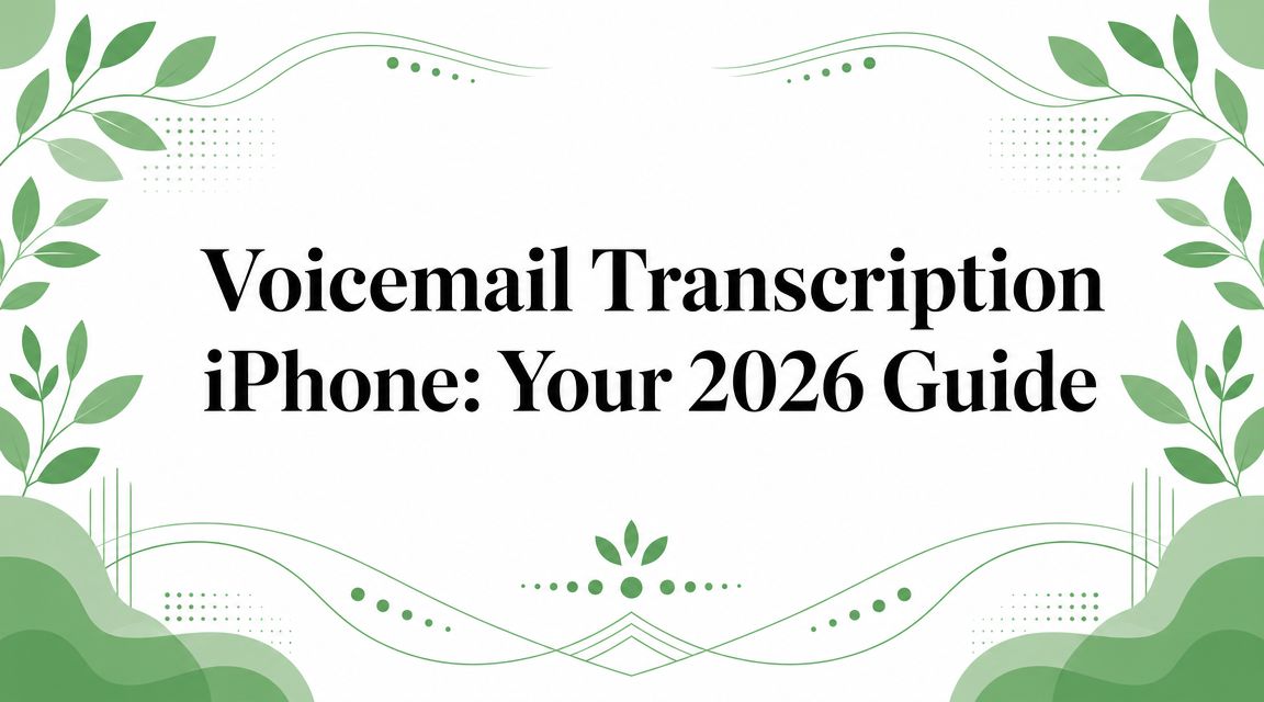 Voicemail Transcription iPhone: Your 2026 Guide