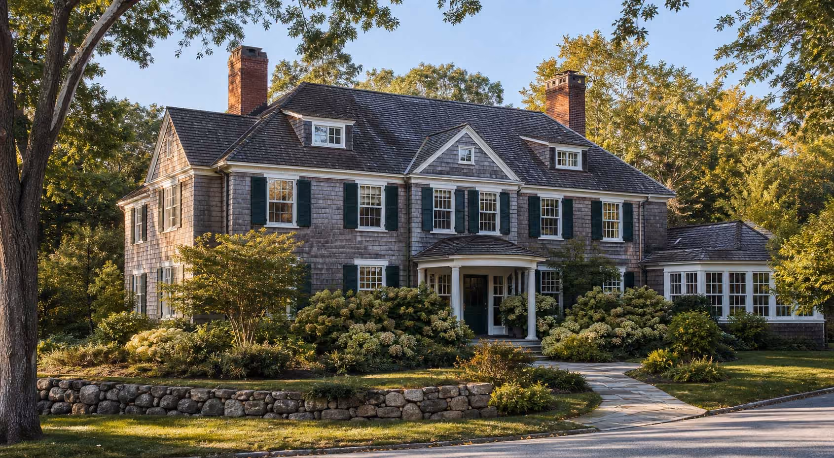 Historic colonial-style home in Wellesley, Massachusetts