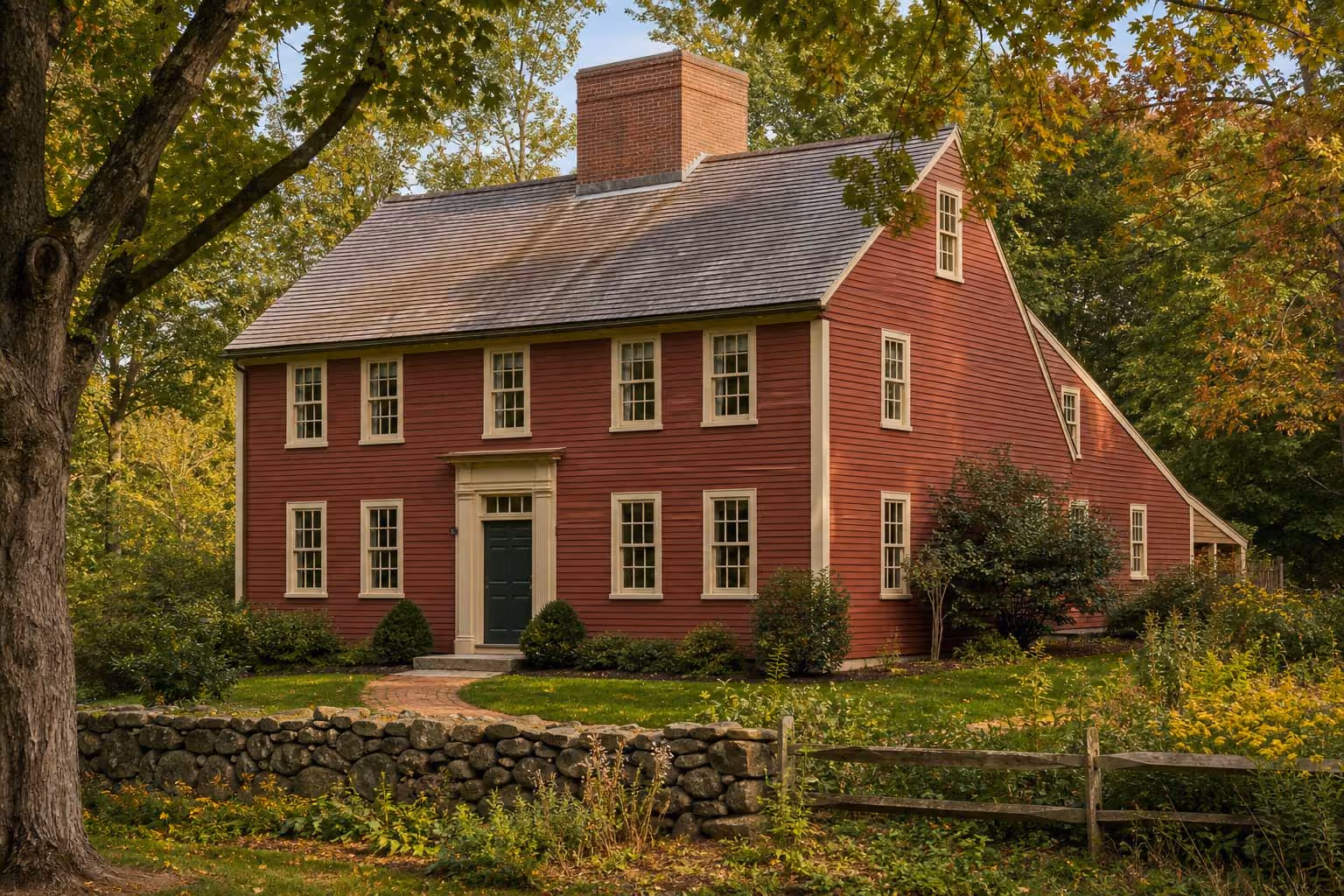 Historic colonial estate home in Lexington, Massachusetts