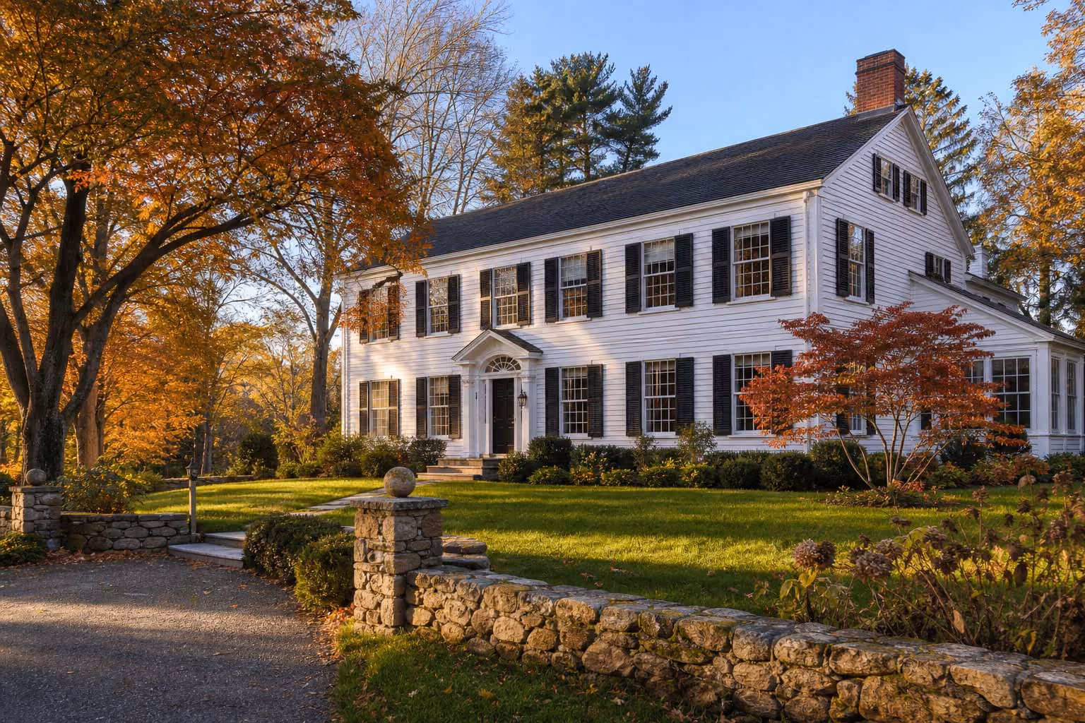 Home on a wooded lot in Sudbury, Massachusetts