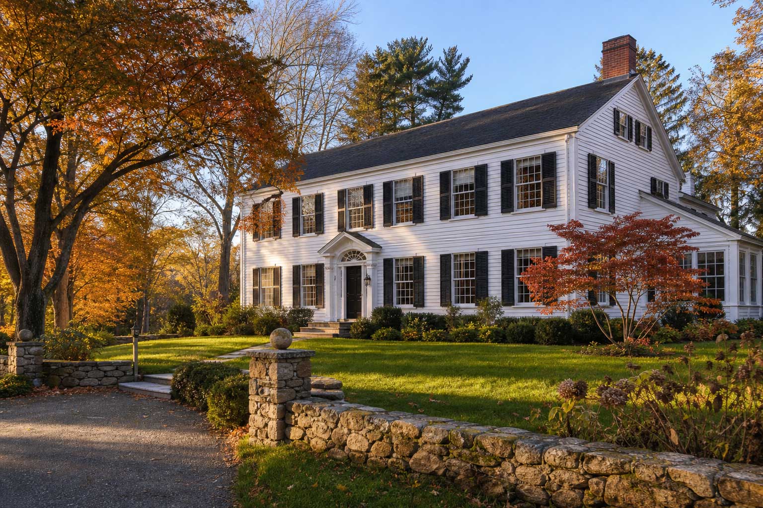 Luxury estate home on wooded acreage in Sudbury, Massachusetts