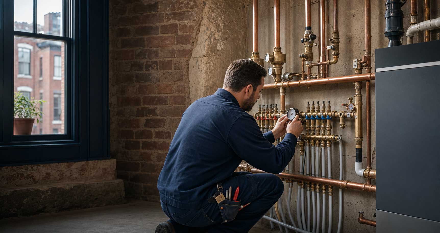 Massachusetts plumbing contractor at work