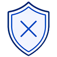 Shield with exclusion mark icon