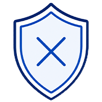 Shield with exclusion mark icon