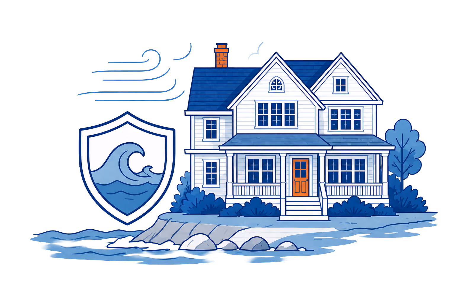 Coastal Massachusetts home protected against flood and wind exposure