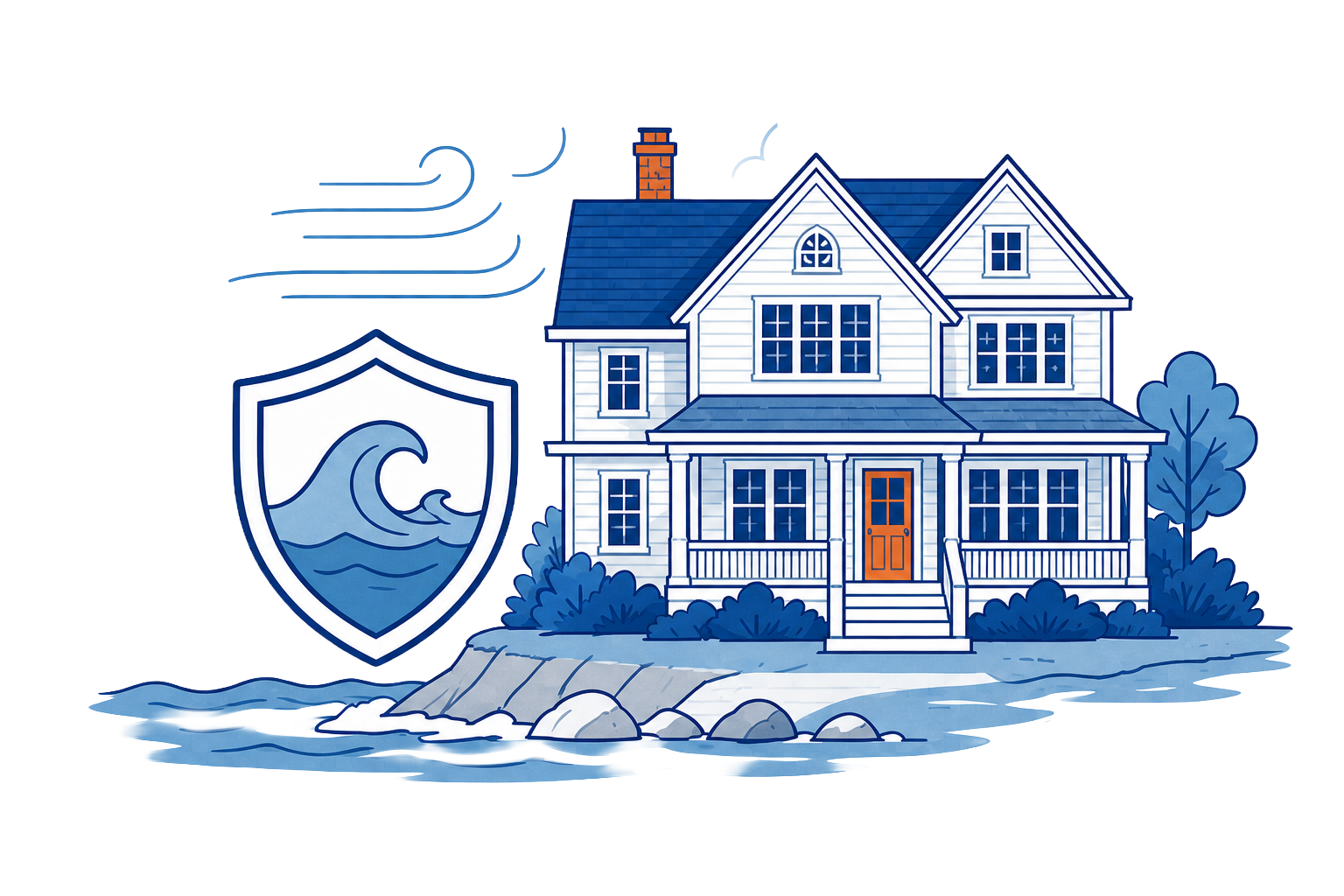 Coastal Massachusetts home protected against flood and wind exposure
