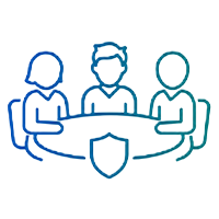 People at a table icon representing civic and non-profit board liability triggers