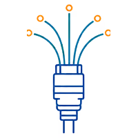 Fiber optic line icon