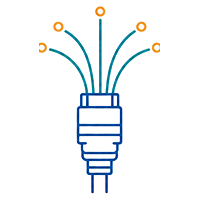 Fiber optic line icon