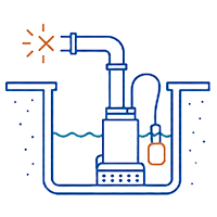 Water backup endorsement icon: sump pump