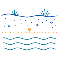 High water table cross-section icon