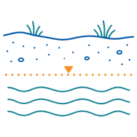 High water table cross-section icon
