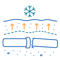 Freeze-thaw cycle frozen pipe icon