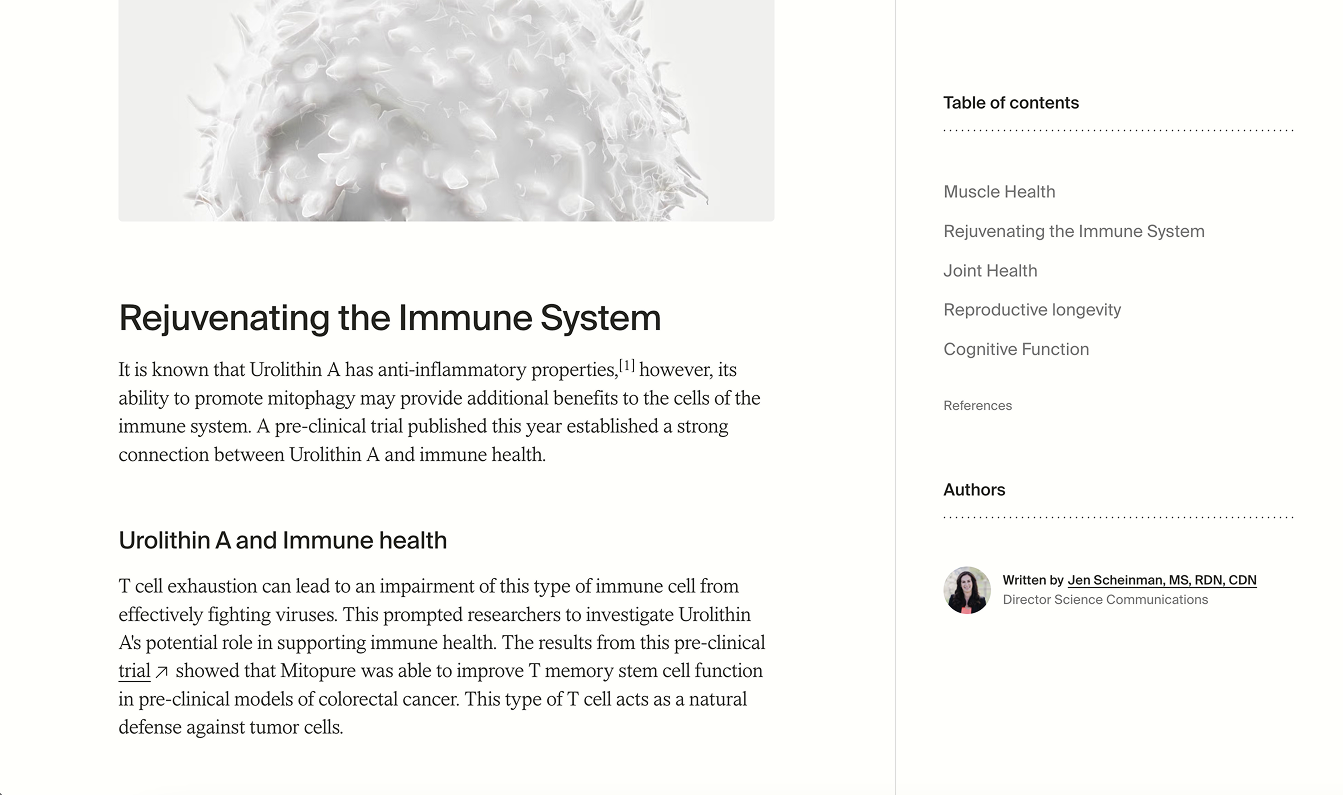 Screenshot of Timeline's blog typography and template design.