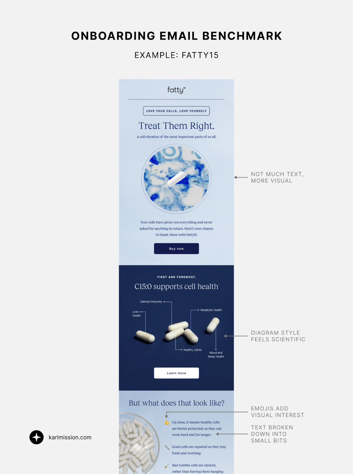 Onboarding email example from Fatty15.