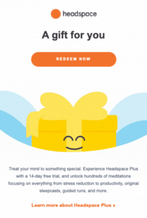 Free trial offer email from Headspace.