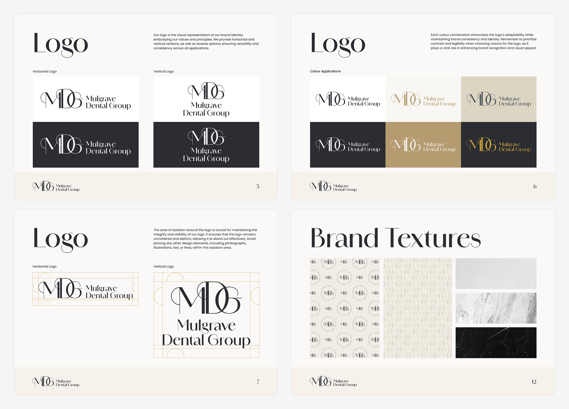 Pages from the brand guidelines.