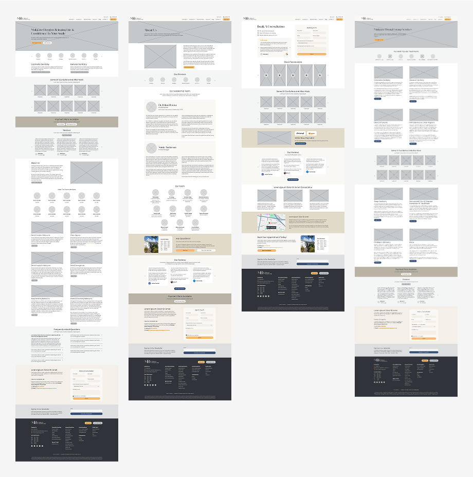 Various wireframes.