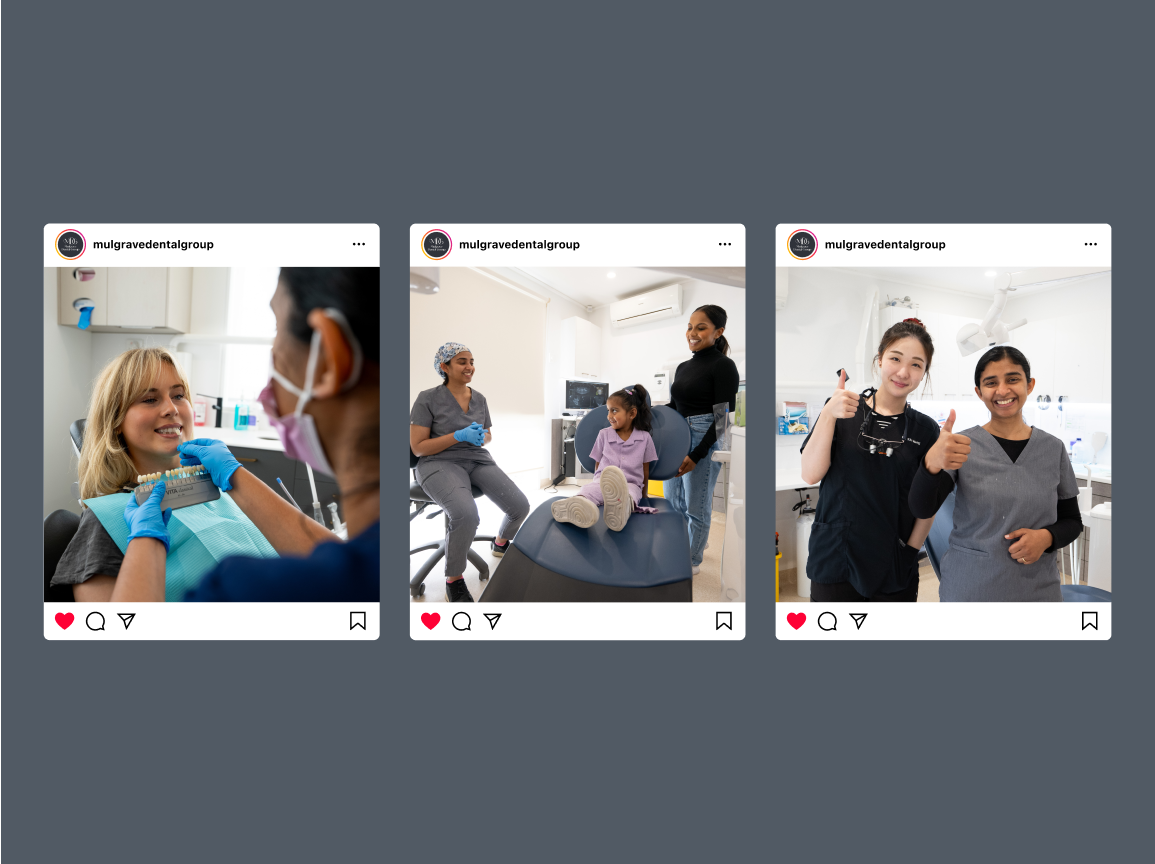 Some Mulgrave Dental Group social media posts.