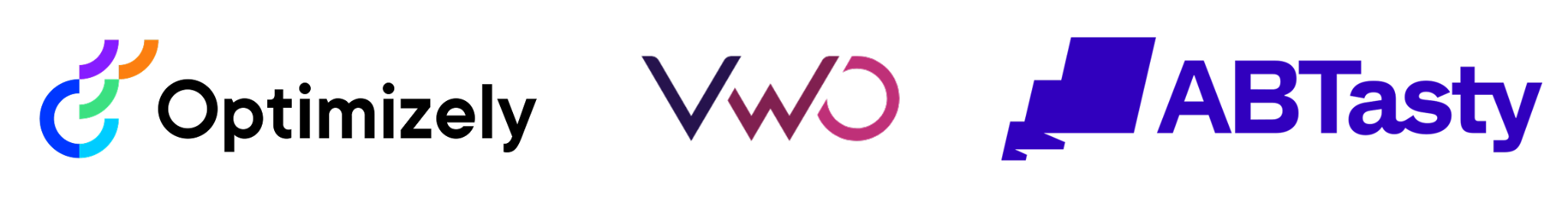 Logos for Optimizely, VWO, and .A/B Tasty.