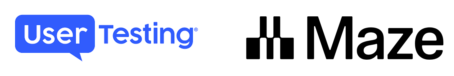 Logos for UserTesting and Maze.