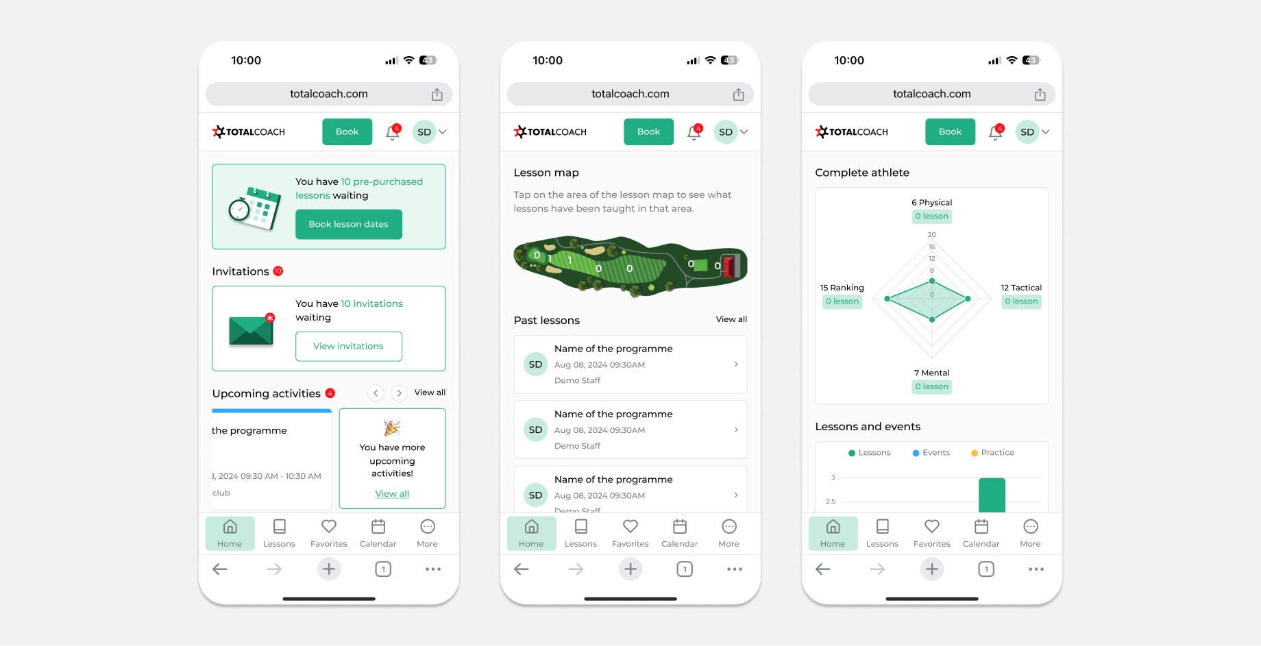 Screens from the new mobile version.