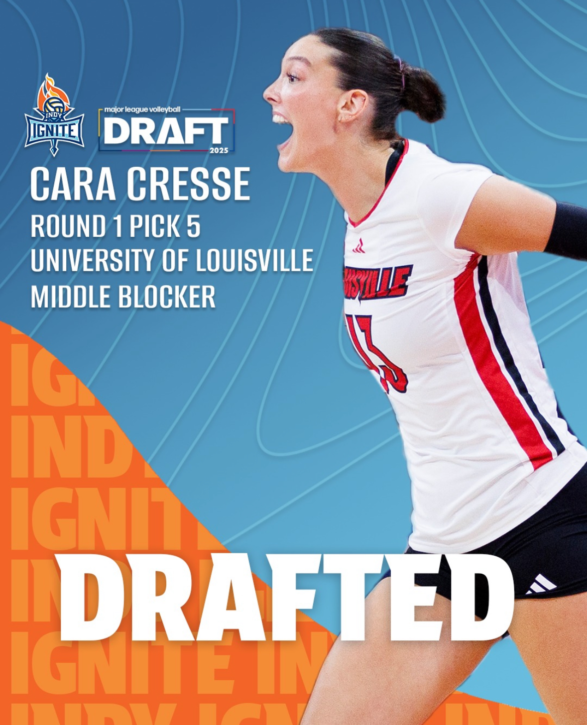 Louisville’s Cara Cresse Selected No. 5 Overall in Major League Volleyball Draft
