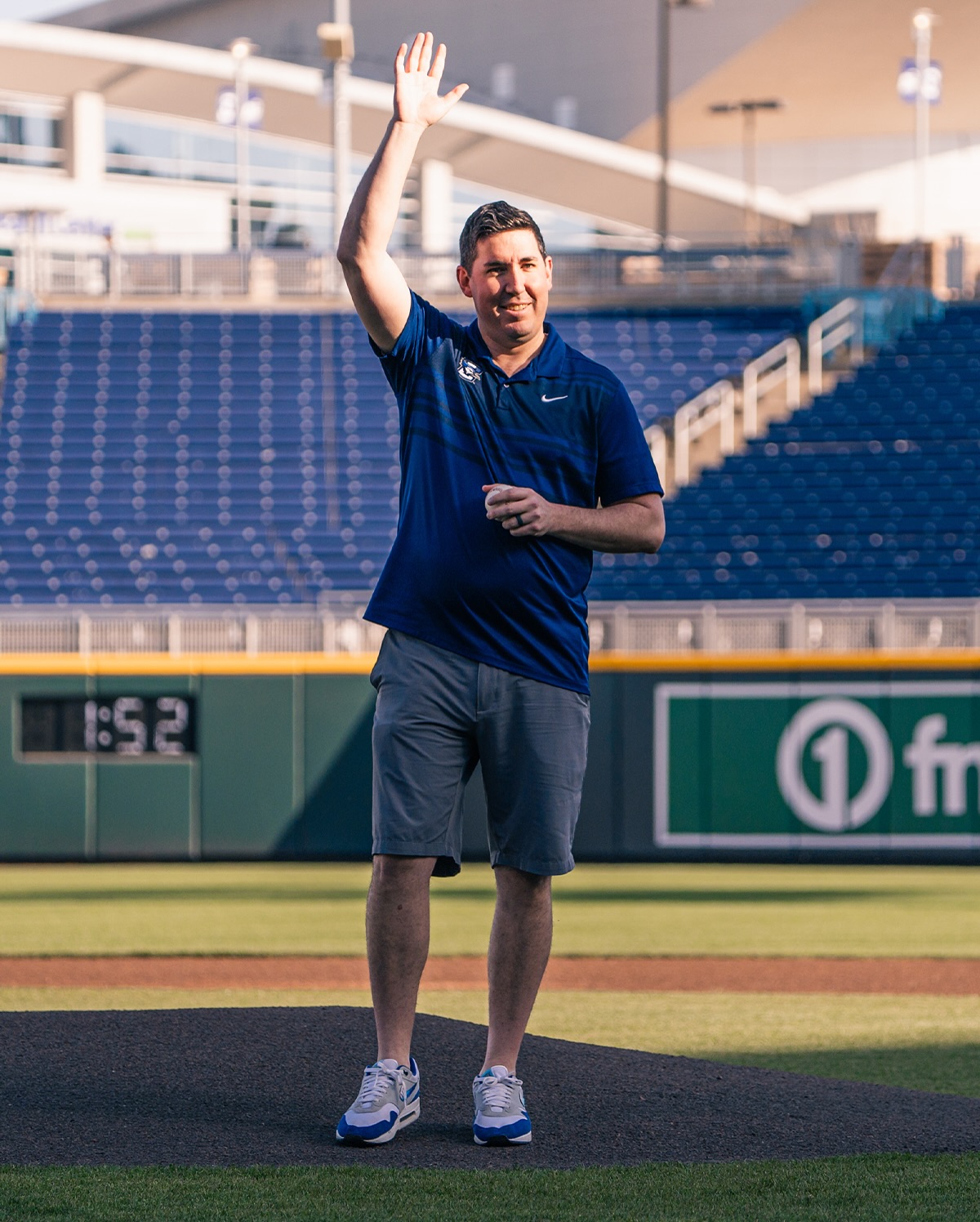 Coach Rosen Shows off Baseball Skills