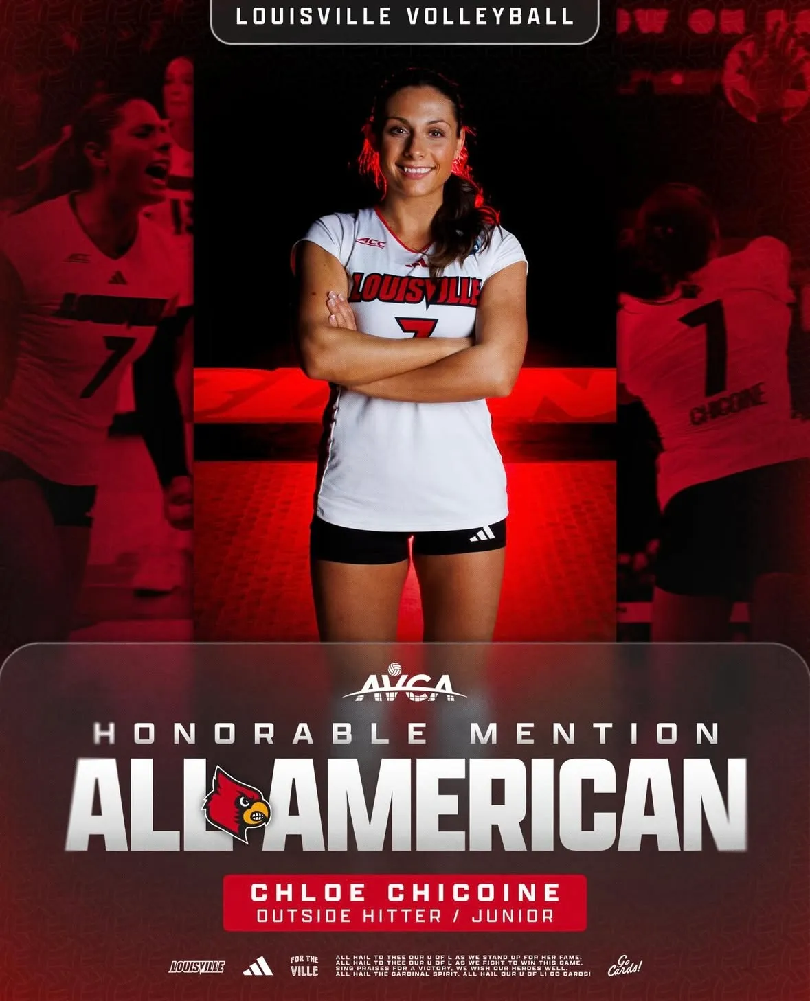 Chicoine and Cabello Earn AVCA Honorable Mention All-America Honors