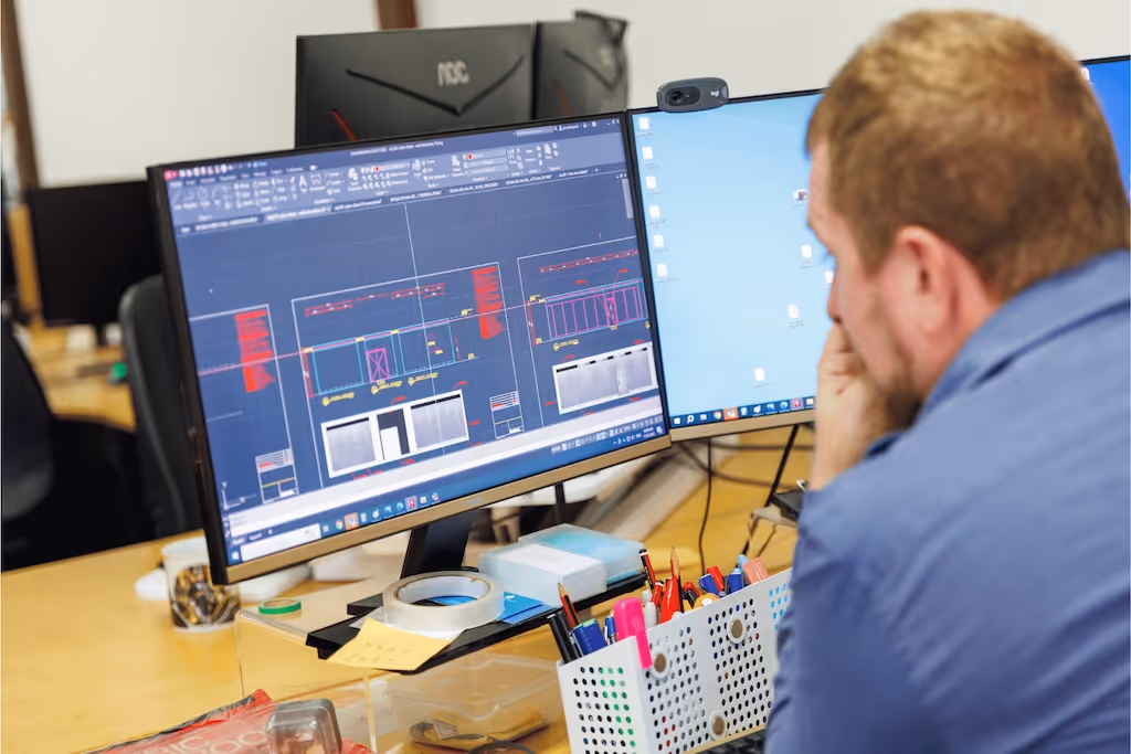 Designer at computer