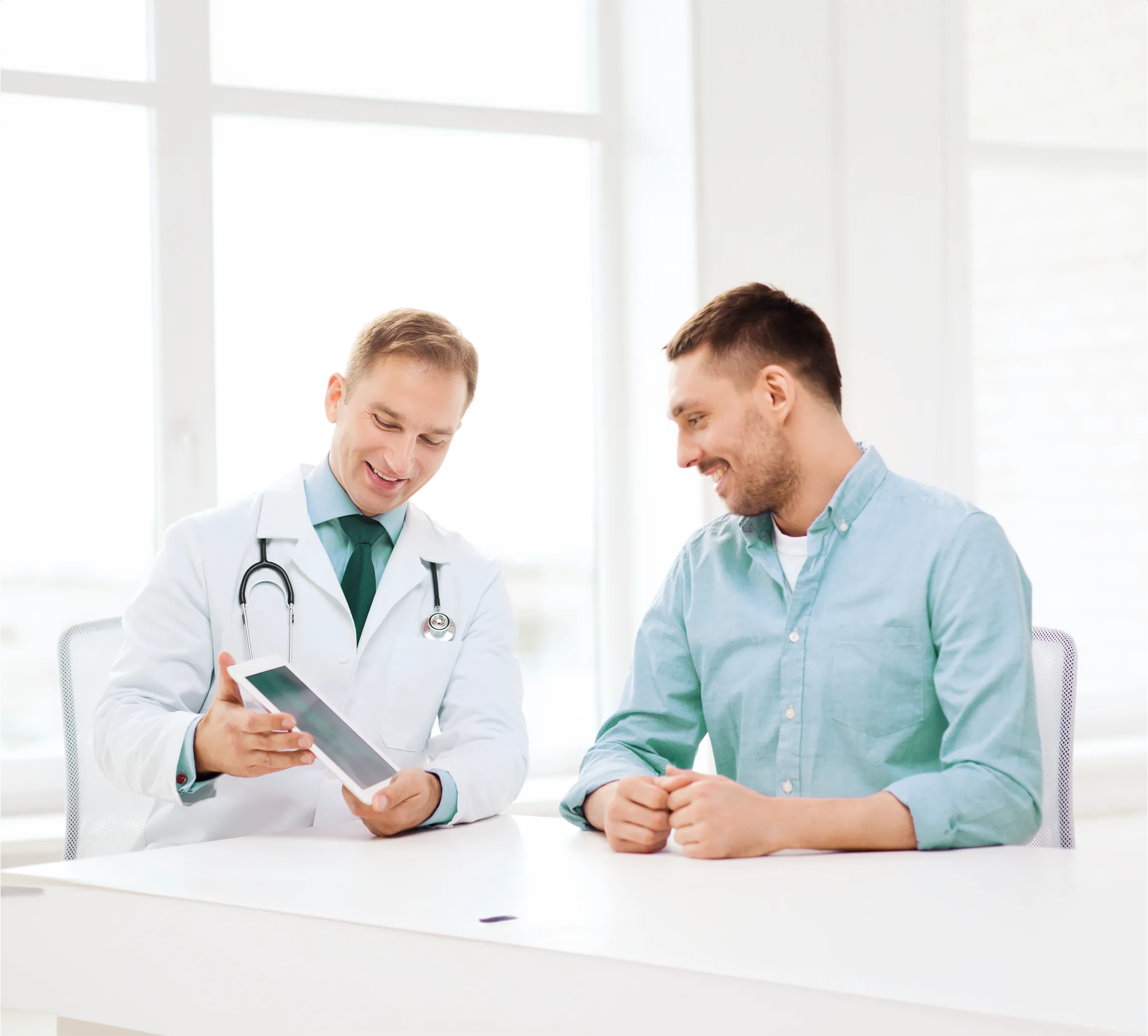 a doctor talking to a patient
