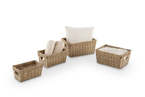 Rectangular seagrass baskets - set of 4