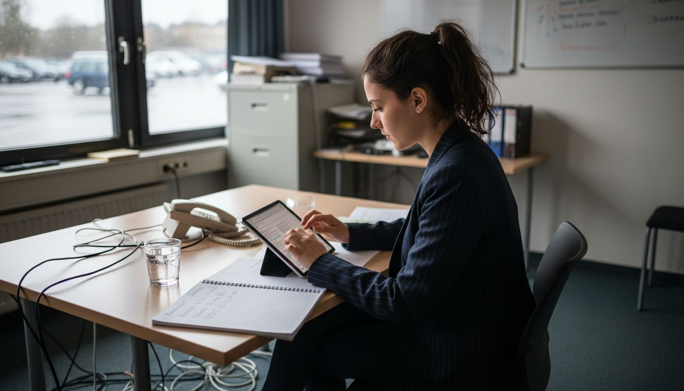 Mitarbeiter aus der Personalabteilung im Hotel sichten digitale Bewerberprofile.