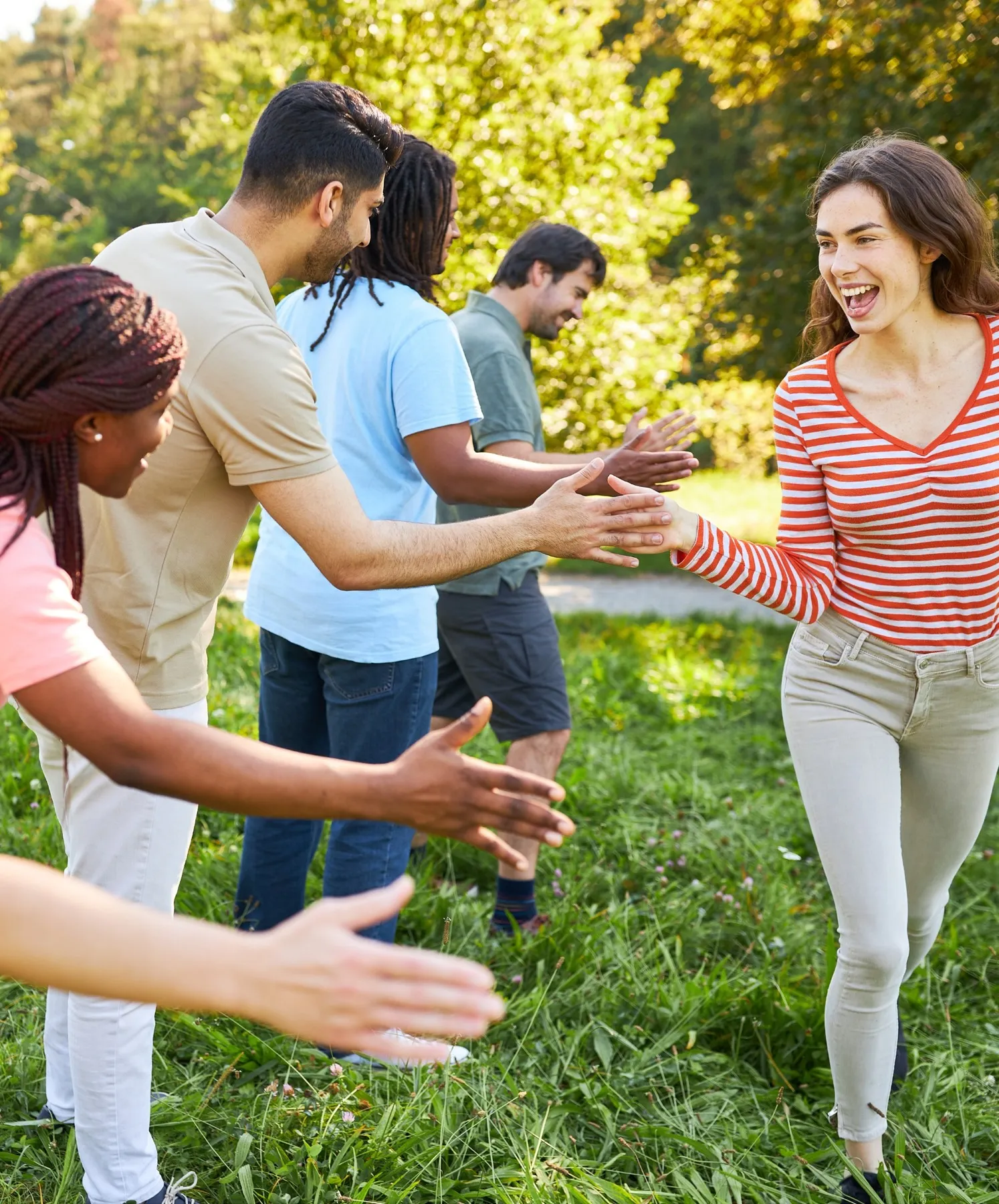 Engaging in team-building activities at North Mymms Park, participants come together to strengthen bonds, foster collaboration, and create lasting memories in this idyllic setting