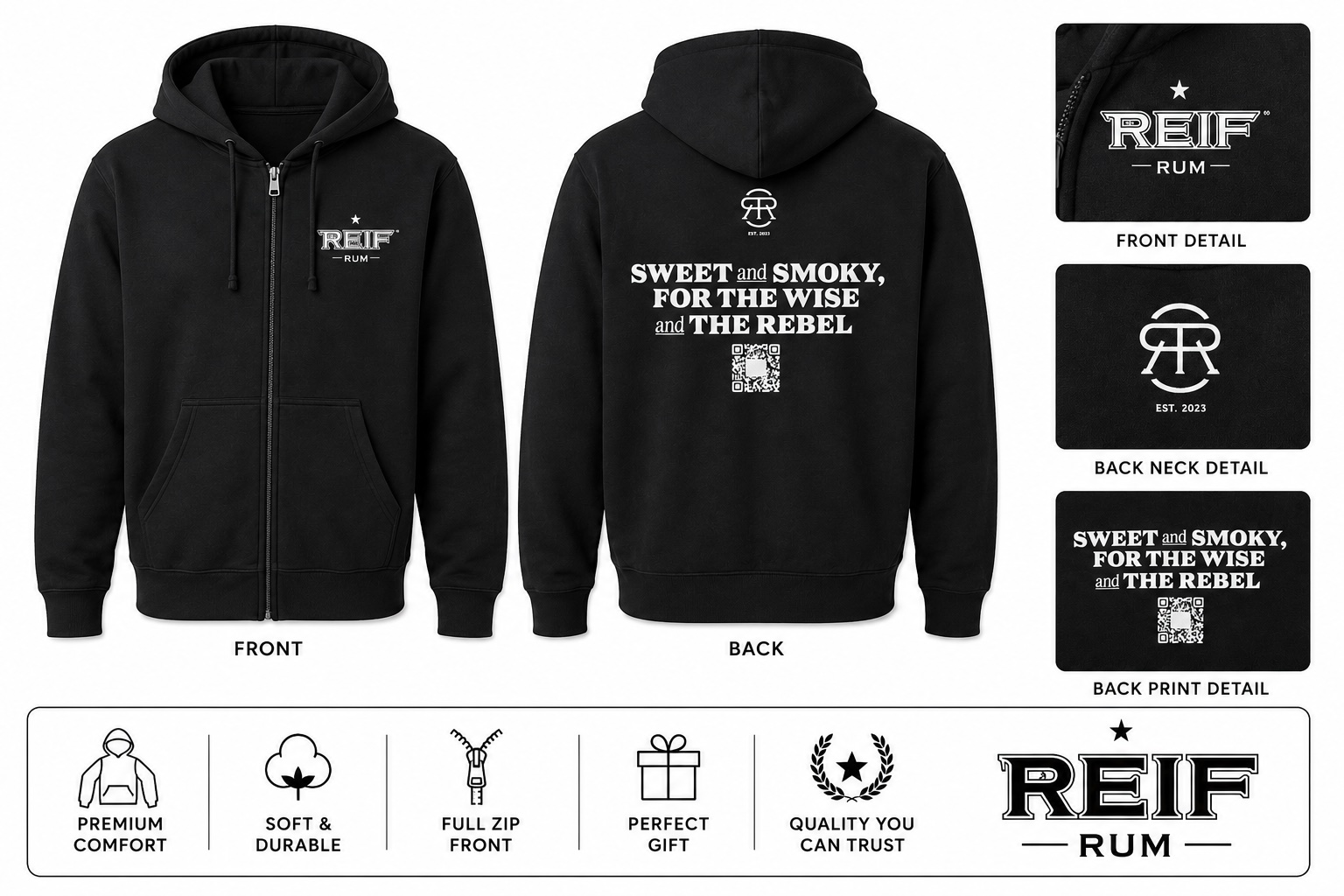 Reif Rum full zip sweatshirt