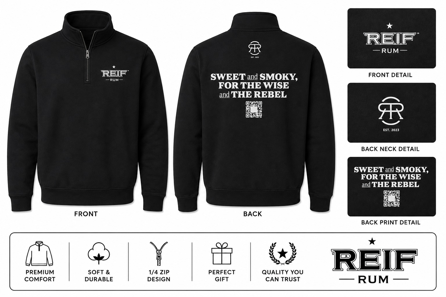Reif Rum quarter zip sweatshirt