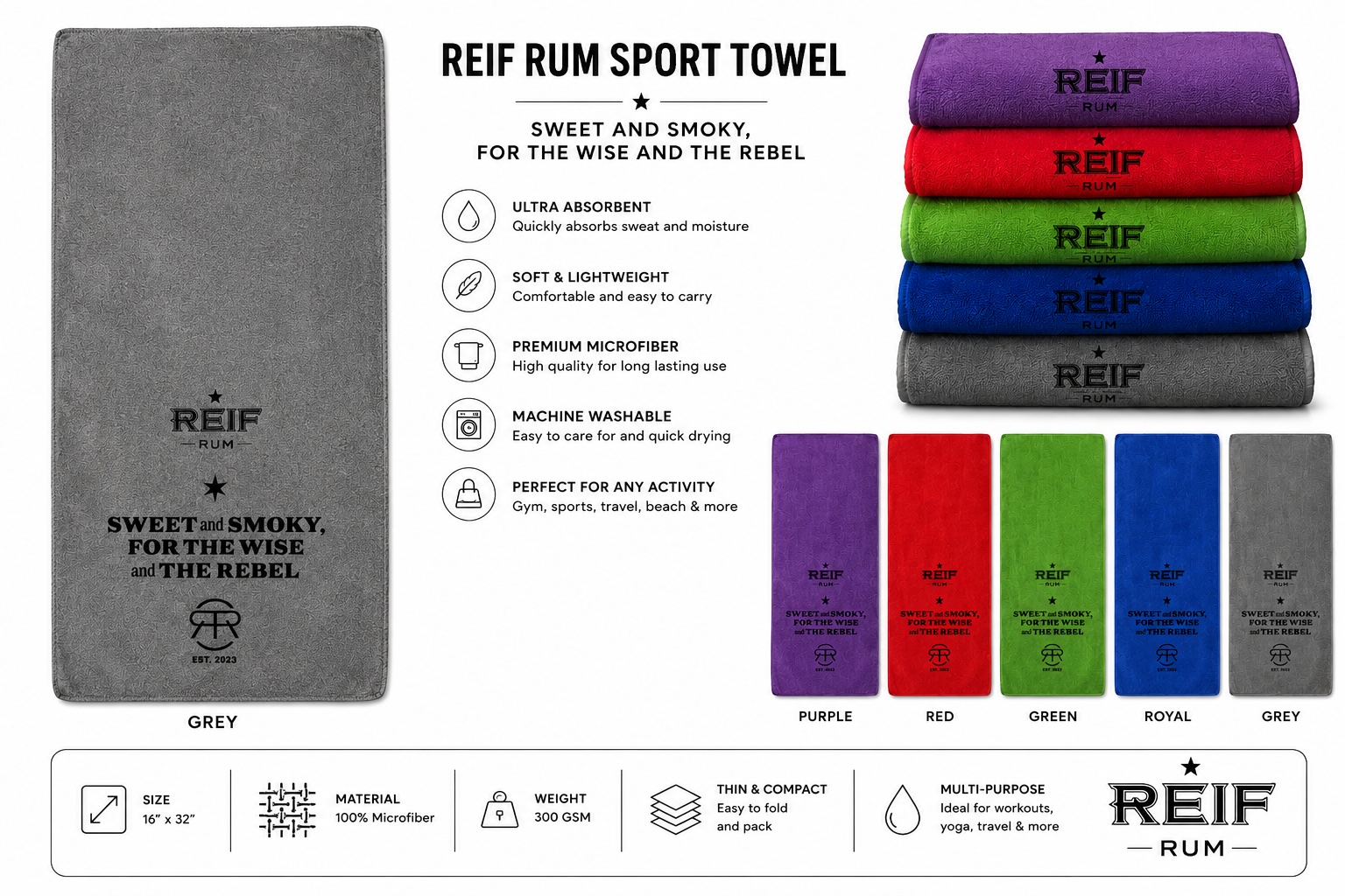 Reif Rum sport towel