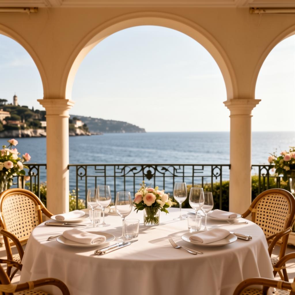 Waterfront terrace lunch at Hôtel Belles Rives