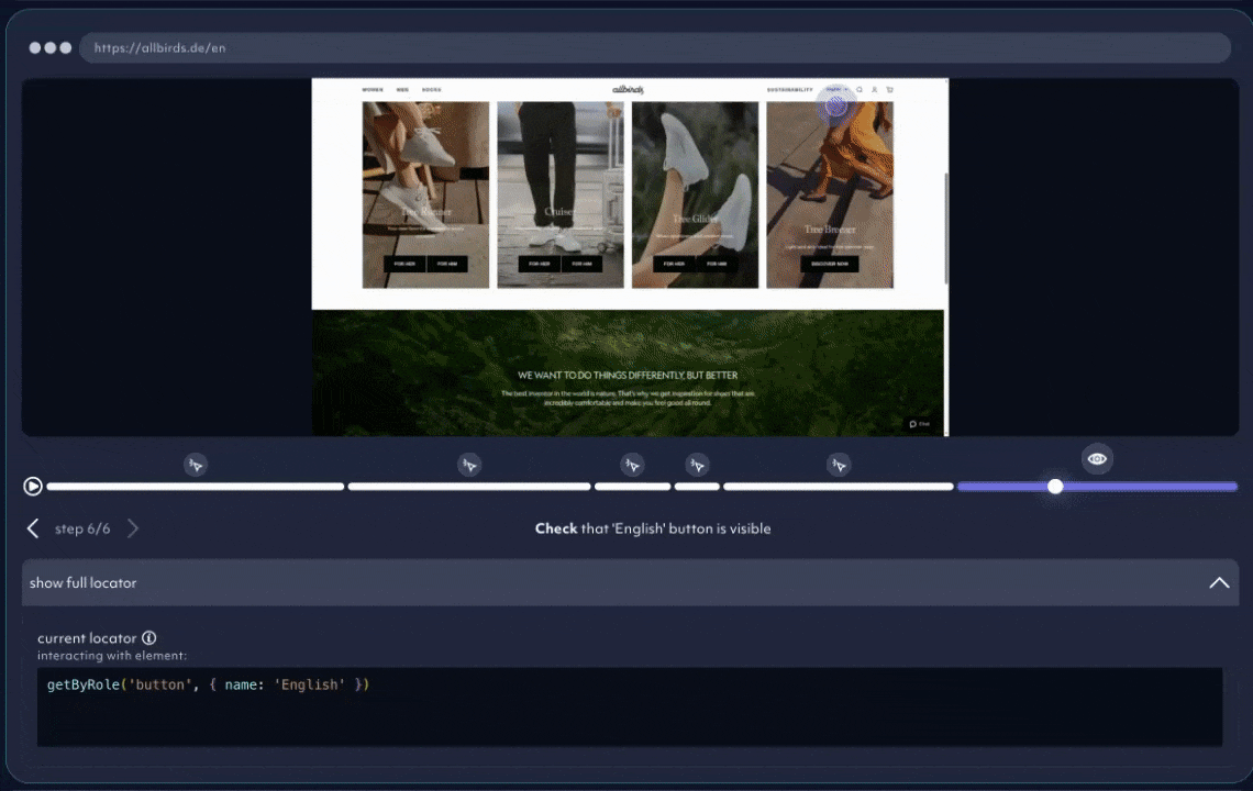 timeline slider in the octomind app