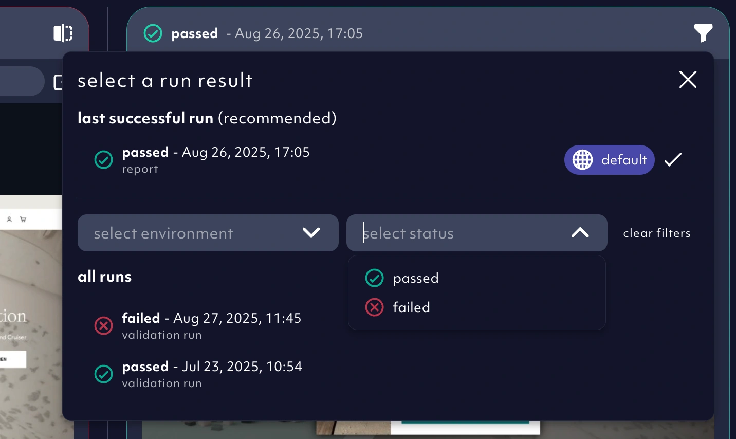  test runs in time, octomind app screenshot