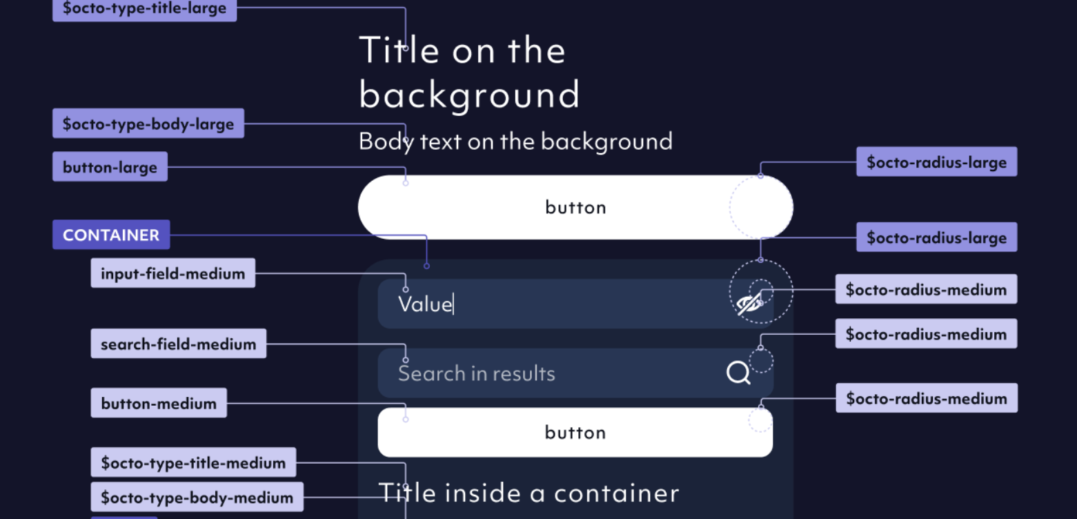 screenshot of octomind design system