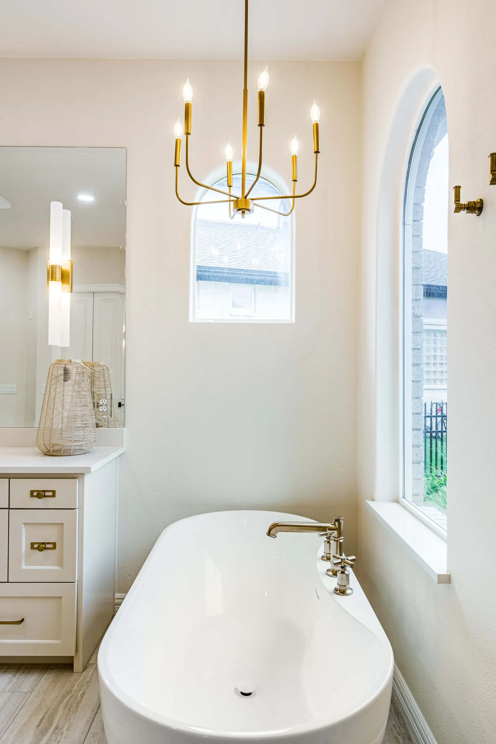 Freestanding tub in bathroom remodel