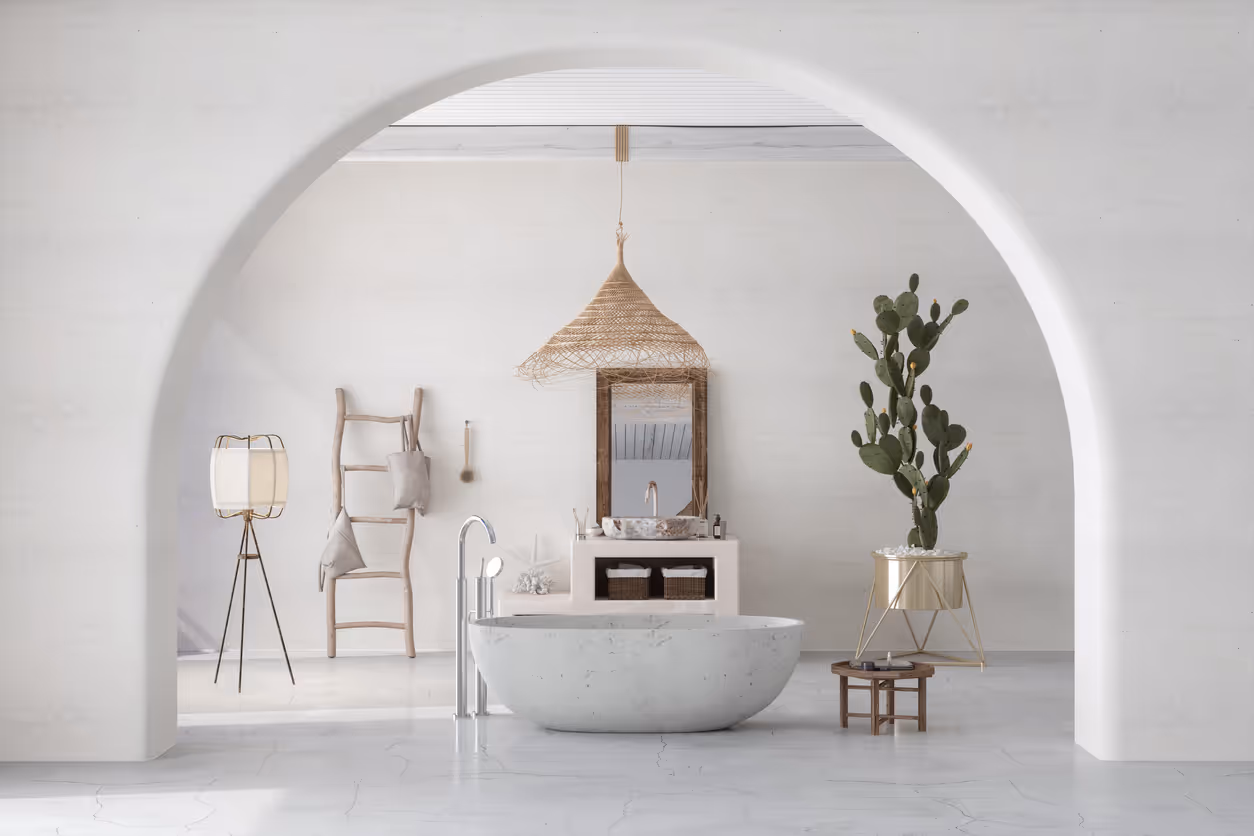 Aesthetic Bathroom with bathtub