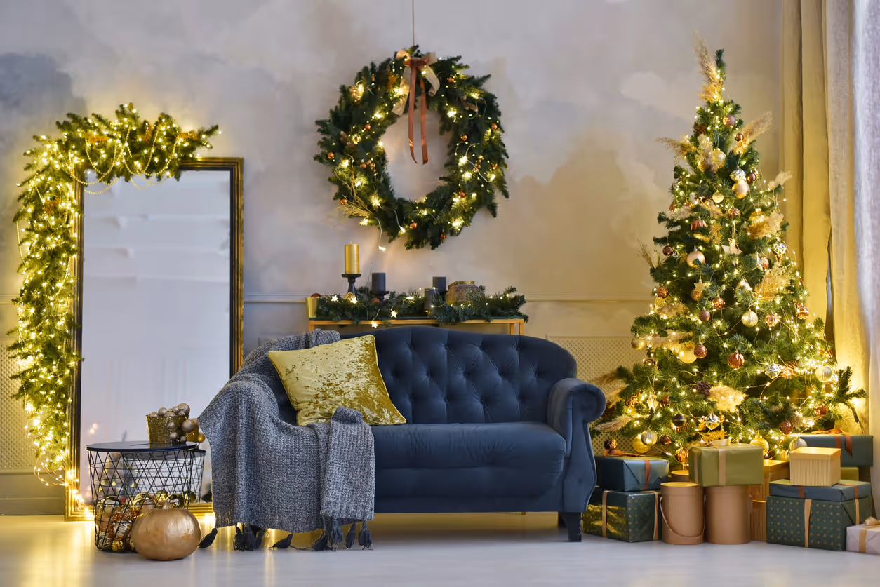 Christmas Decorations in Living Room