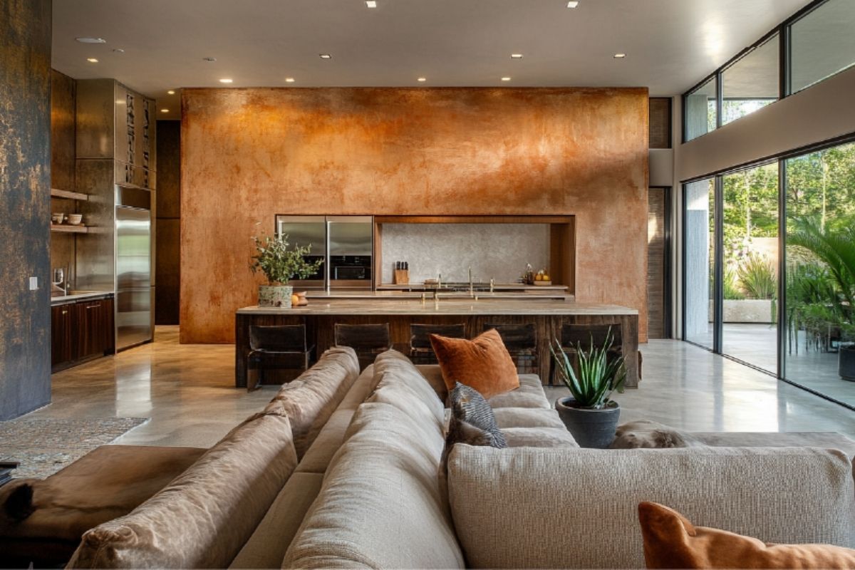 Modern open-plan kitchen and living area