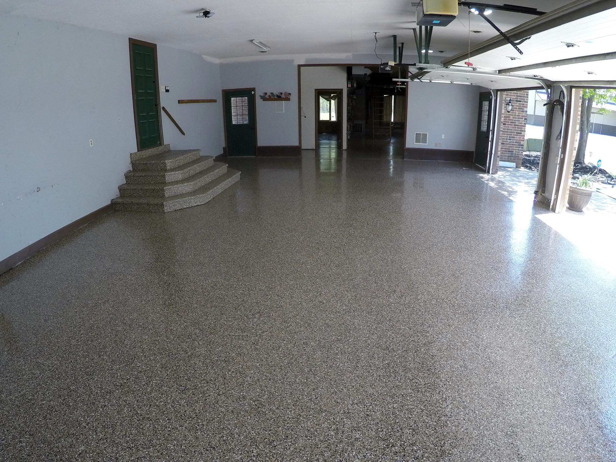 Epoxy Garage Floor In Mobile, Al with door open