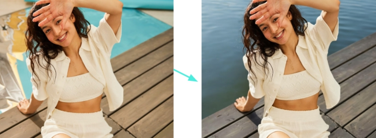 Woman in outside setting as example of SJC's AI Blends